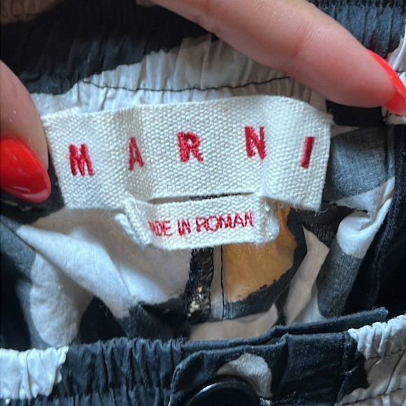 Marni Men’s Black White and Yellow Swim Trunks Size 46/US Small - Picture 2 of 5